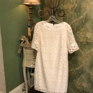 Liz Claibor Beige lace dress size L